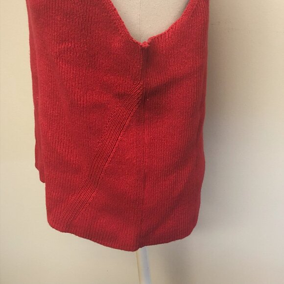 Red Sweater Tank Top Ribbed Knit - Picture 11 of 11